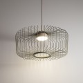 LAMPAMI - metalowa lampa wisząca pojedyncza, lampa wisząca ażurowana z drutu, lampa żyrandol do salonu, lampa nad stół, lampa nad schody, żyrandol druciany KENAI C NOWODVORSKI