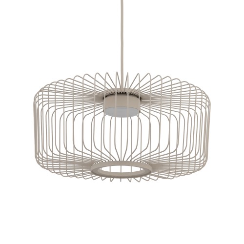 LAMPAMI - beżowa lampa wisząca pojedyncza metalowa, żyrandol do salonu nowoczesny, metalowa lampa z drutu, designerska lampa wisząca długa, lampa nad stół, lampa na antresolę, lampa sufitowa młodzieżowa KENAI C NOWODVORSKI