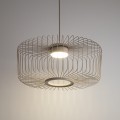 LAMPAMI - beżowa lampa wisząca pojedyncza metalowa, żyrandol do salonu nowoczesny, metalowa lampa z drutu, designerska lampa wisząca długa, lampa nad stół, lampa na antresolę, lampa sufitowa młodzieżowa KENAI C NOWODVORSKI