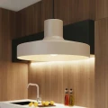 LAMPAMI - beżowa lampa do kuchni nowoczesna, metalowa lampa skandynawska, oświetlenie do jadalni nad stół, oświetlenie nad wyspę kuchenną, lampa nad barek, długa lampa wisząca, lampa do kuchni wisząca pojedyncza BILO taupe solux