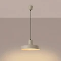 LAMPAMI - beżowa lampa do kuchni nowoczesna, metalowa lampa skandynawska, oświetlenie do jadalni nad stół, oświetlenie nad wyspę kuchenną, lampa nad barek, długa lampa wisząca, lampa do kuchni wisząca pojedyncza BILO taupe solux