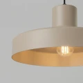 LAMPAMI - beżowa lampa do kuchni nowoczesna, metalowa lampa skandynawska, oświetlenie do jadalni nad stół, oświetlenie nad wyspę kuchenną, lampa nad barek, długa lampa wisząca, lampa do kuchni wisząca pojedyncza BILO taupe solux