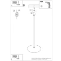LAMPAMI - kaszmirowa metalowa lampa wisząca z kloszem NOX 40 sollux szkic