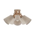 LAMPAMI - żyrandol przysufitowy boho z drewnem, żyrandol do pokoju dziennego, żyrandol do kuchni, przytulna lampa do sypialni, żyrandol do salonu, stylowa lampa do salonu, żyrandol do niskiego salonu VAIO