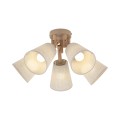 LAMPAMI - żyrandol przysufitowy boho z drewnem, żyrandol do pokoju dziennego, żyrandol do kuchni, przytulna lampa do sypialni, żyrandol do salonu, stylowa lampa do salonu, żyrandol do niskiego salonu VAIO