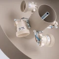 LAMPAMI - lampa na sufit beżowa, plafon sufitowy retro, lampa sufitowa retro, oświetlenie do sypialni, oświetlenie do salonu, oświetlenie do kuchni sufitowe, oświetlenie na przedpokój, lampa do pokoju młodzieżowego, lampa przysufitowa OMIQ taupe sollux