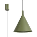 LAMPAMI - lampa sufitowa wisząca, długa lampa wisząca pojedyncza, lampa do kuchni sufitowa, lampa nad stół, lampa nad wyspę kuchenną, lampa do pokoju młodzieżowego, metalowa lampa wisząca NOX 25 zielona oliwka sollux