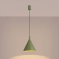 LAMPAMI - lampa sufitowa wisząca, długa lampa wisząca pojedyncza, lampa do kuchni sufitowa, lampa nad stół, lampa nad wyspę kuchenną, lampa do pokoju młodzieżowego, metalowa lampa wisząca NOX 25 zielona oliwka sollux