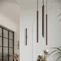 LAMPAMI - brązowa lampa wisząca potrójna, stylowa lampa do salonu, tuby sufitowe wiszące, metalowa lampa wisząca, lampa do jadalni, lampa nad barek, oświetlenie nad kanapą w salonie, oświetlenie nad wyspą kuchenną PASTELO 3P sollux