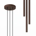 LAMPAMI - brązowa lampa wisząca potrójna, stylowa lampa do salonu, tuby sufitowe wiszące, metalowa lampa wisząca, lampa do jadalni, lampa nad barek, oświetlenie nad kanapą w salonie, oświetlenie nad wyspą kuchenną PASTELO 3P sollux