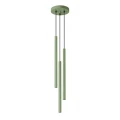 LAMPAMI - lampa wisząca potrójna, metalowa lampa wisząca, lampa punktowa, lampa do jadalni wisząca, lampa nad barek, oświetlenie nad kanapą w salonie, lampa do sypialni, tuby sufitowe wiszące PASTELO 3P szałwiowa