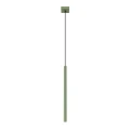 LAMPAMI - lampa wisząca tuba szałwiowa,  lampa wisząca pojedyncza, oświetlenie punktowe, lampa nad stół, oświetlenie nad kanapą w salonie, lampa do kuchni wisząca,  przytulna lampa do sypialni PASTELO 1 szałwiowa sollux