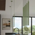 LAMPAMI - lampa wisząca tuba szałwiowa,  lampa wisząca pojedyncza, oświetlenie punktowe, lampa nad stół, oświetlenie nad kanapą w salonie, lampa do kuchni wisząca,  przytulna lampa do sypialni PASTELO 1 szałwiowa sollux