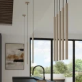 LAMPAMI - beżowa lampa wisząca potrójna, tuby sufitowe, nowoczesne oświetlenie sufitowe, lampa do jadalni wisząca, lampa do salonu, lampa nad barek w kuchni, lampa potrójna wisząca beżowa PASTELO 3P taupe sollux