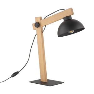 Lampa stojąca drewniana z kloszem 1xE27 OSLO BLACK