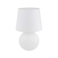 LAMPAMI - lampa stojąca do salonu nowoczesna biała, lampa do salonu na komodę, lampka nocna do sypialni stojąca, lampka nocna stojąca, lampa stołowa z abażurem SANTANA WHITE