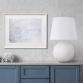 LAMPAMI - lampa stojąca do salonu nowoczesna biała, lampa do salonu na komodę, lampka nocna do sypialni stojąca, lampka nocna stojąca, lampa stołowa z abażurem SANTANA WHITE