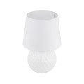 LAMPAMI - lampa stojąca do salonu nowoczesna biała, lampa do salonu na komodę, lampka nocna do sypialni stojąca, lampka nocna stojąca, lampa stołowa z abażurem SANTANA WHITE