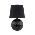 LAMPAMI - lampa stojąca do salonu nowoczesna czarna, stylowa lampa do salonu na komodę, lampa stojąca czarna,  lampka nocna stojąca do sypialni, lampa stołowa z abażurem SANTANA BLACK