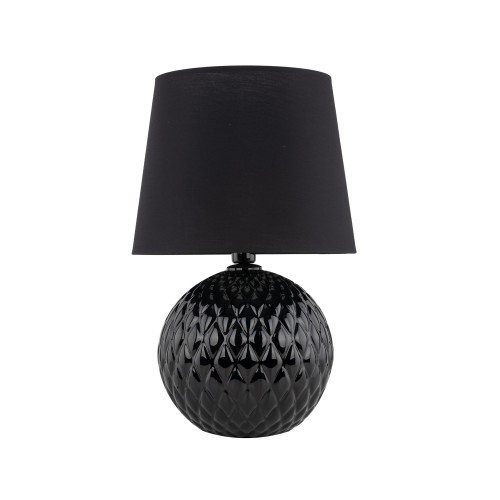 LAMPAMI - lampa stojąca do salonu nowoczesna czarna, stylowa lampa do salonu na komodę, lampa stojąca czarna,  lampka nocna stojąca do sypialni, lampa stołowa z abażurem SANTANA BLACK