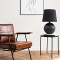 LAMPAMI - lampa stojąca do salonu nowoczesna czarna, stylowa lampa do salonu na komodę, lampa stojąca czarna,  lampka nocna stojąca do sypialni, lampa stołowa z abażurem SANTANA BLACK
