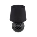 LAMPAMI - lampa stojąca do salonu nowoczesna czarna, stylowa lampa do salonu na komodę, lampa stojąca czarna,  lampka nocna stojąca do sypialni, lampa stołowa z abażurem SANTANA BLACK