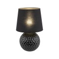 LAMPAMI - lampa stojąca do salonu nowoczesna czarna, stylowa lampa do salonu na komodę, lampa stojąca czarna,  lampka nocna stojąca do sypialni, lampa stołowa z abażurem SANTANA BLACK