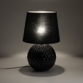 LAMPAMI - lampa stojąca do salonu nowoczesna czarna, stylowa lampa do salonu na komodę, lampa stojąca czarna,  lampka nocna stojąca do sypialni, lampa stołowa z abażurem SANTANA BLACK