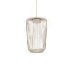 Beżowa lampa wisząca pojedyncza metalowa 170 cm 1xGX53 KENAI B