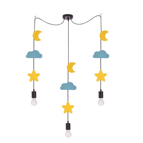 LAMPAMI - lampa wisząca kolorowa potrójna dziecięca, lampa dla dziewczynki, lampa do pokoju chłopca, lampa wisząca kolorowa potrójna, kolorowa lampa do pokoju dziecka