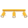 LAMPAMI - żółta lampa na sufit listwa, plafon sufitowy, lampa na sufit do pokoju, lampa sufitowa potrójna, lampa sufitowa młodzieżowa, lampa do dziecięcego pokoju RING 3L żółty sollux