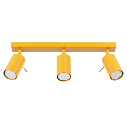 LAMPAMI - żółta lampa na sufit listwa, plafon sufitowy, lampa na sufit do pokoju, lampa sufitowa potrójna, lampa sufitowa młodzieżowa, lampa do dziecięcego pokoju RING 3L żółty sollux