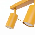 LAMPAMI - żółta lampa na sufit listwa, plafon sufitowy, lampa na sufit do pokoju, lampa sufitowa potrójna, lampa sufitowa młodzieżowa, lampa do dziecięcego pokoju RING 3L żółty sollux