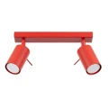 LAMPAMI - czerwona lampa sufitowa regulowana podwójna, plafon sufitowy czerwony, lampa na sufit do pokoju, czerwona lampa przysufitowa, lampa sufitowa młodzieżowa, lampa do pokoju dziecka RING 2 czerwony sollux