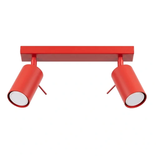 LAMPAMI - czerwona lampa sufitowa regulowana podwójna, plafon sufitowy czerwony, lampa na sufit do pokoju, czerwona lampa przysufitowa, lampa sufitowa młodzieżowa, lampa do pokoju dziecka RING 2 czerwony sollux