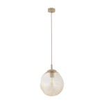 Lampa wisząca kula szklana nieregularna bursztynowa 175 cm LAVA M 1xE27 beżowa SABIA