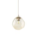 LLAMPAMI - lampa wisząca kula szklana nieregularna bursztynowa, przytulna lampa do sypialni,  klosz kula szklana, lampa do kuchni wisząca nad wyspą, modna lampa do salonu, lampa wisząca pojedyncza, oświetlenie dekoracyjne do salonu LAVA M SABIA