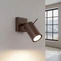 LAMPAMI- kinkiet ścienny brązowy, lampa kinkiet regulowany, lampka do czytania książek w sypialni, kinkiet do pokoju młodzieżowego, oświetlenie nad kanapą w salonie, oświetlenie na przedpokój, kinkiet ścienny nowoczesny RING sollux