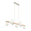 LAMPAMI - lampa sufitowa kule białe, lampa sufitowa kule, lampa do jadalni, lampa nad wyspę kuchenną, duży żyrandol kule nowoczesny ESTERA WOOD