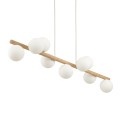 LAMPAMI - lampa sufitowa kule białe, lampa sufitowa kule, lampa do jadalni, lampa nad wyspę kuchenną, duży żyrandol kule nowoczesny ESTERA WOOD