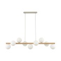 LAMPAMI - lampa sufitowa kule białe, lampa sufitowa kule, lampa do jadalni, lampa nad wyspę kuchenną, duży żyrandol kule nowoczesny ESTERA WOOD
