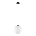 LAMPAMI - lampa sufitowa wisząca klosz kula mleczna, długa lampa, lampa do kuchni nad wyspę, lampa do jadalni nad stół, lampa do sypialni wisząca przy łóżku, oświetlenie nad kanapą w salonie ESME WHITE