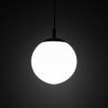 LAMPAMI - lampa sufitowa wisząca klosz kula mleczna, długa lampa, lampa do kuchni nad wyspę, lampa do jadalni nad stół, lampa do sypialni wisząca przy łóżku, oświetlenie nad kanapą w salonie ESME WHITE