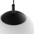 LAMPAMI - lampa sufitowa wisząca klosz kula mleczna, długa lampa, lampa do kuchni nad wyspę, lampa do jadalni nad stół, lampa do sypialni wisząca przy łóżku, oświetlenie nad kanapą w salonie ESME WHITE