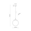 LAMPAMI - lampa sufitowa wisząca klosz kula mleczna ESME WHITE szkic