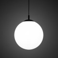 LAMPAMI - lampa sufitowa wisząca klosz kula mleczna, lampa wisząca pojedyncza, lampa kula, oświetlenie nad stołem, lampa nad wyspę, lampa do sypialni wisząca przy łóżku, oświetlenie nad kanapą w salonie ESME WHITE