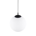 LAMPAMI - lampa sufitowa wisząca klosz kula mleczna, lampa wisząca pojedyncza, lampa kula, oświetlenie nad stołem, lampa nad wyspę, lampa do sypialni wisząca przy łóżku, oświetlenie nad kanapą w salonie ESME WHITE