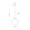 LAMPAMI - lampa sufitowa wisząca klosz kula mleczna ESME WHITE szkic