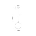 LAMPAMI - lampa złota kula wisząca szkło ryflowane CADIX GOLD