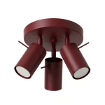 Lampa na sufit potrójna regulowana plafon sufitowy RING 3P burgund
